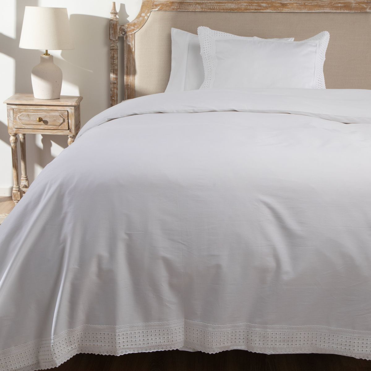 ROBERTA ALLEN - Funda De Plumón Blanca Bordada 100% Algodón Roberta Allen