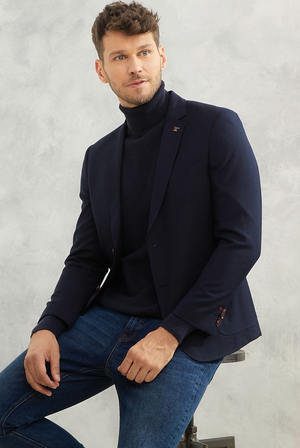 WOLF&HANK - Blazer De Vestir Formal Slim Fit Lana Hombre Wolf&Hank