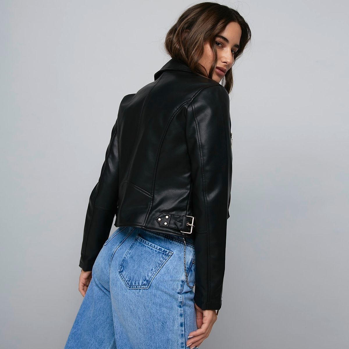 MOSSIMO - Mossimo Chaqueta Cuero Mujer