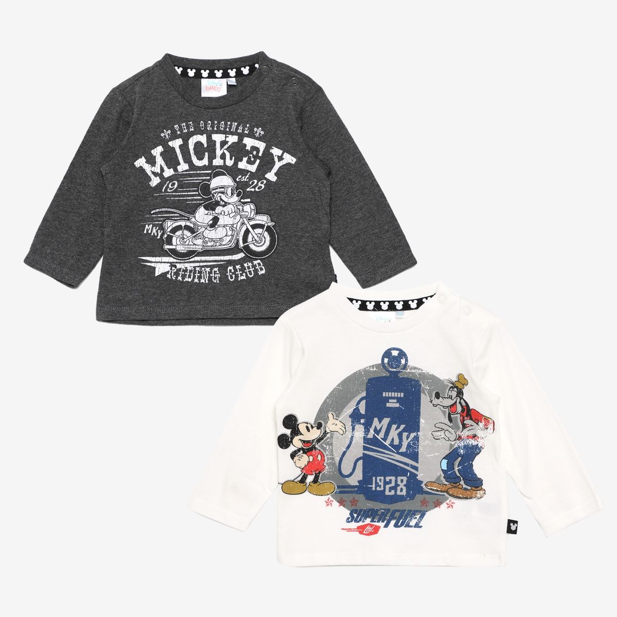 STD CHARACTERS - Polera Pack de 2 unidades Mickey Algodón orgánico Bebé niño