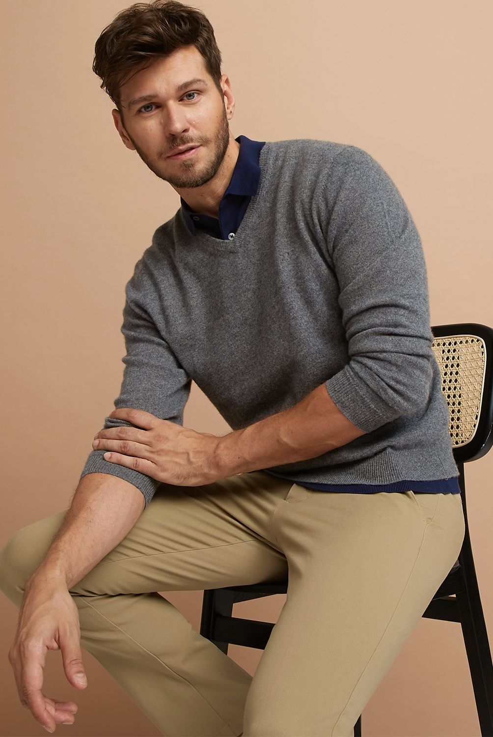 WOLF&HANK - Wolf & Hank Sweater Cuello V 100% Cashemere Hombre