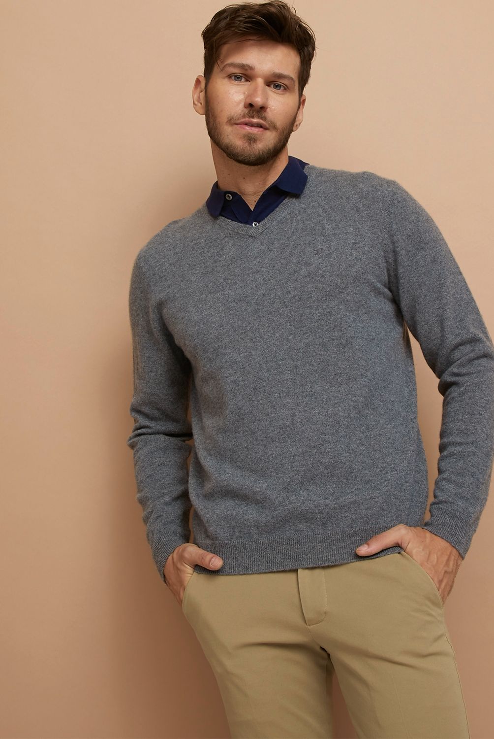 WOLF&HANK - Wolf & Hank Sweater Cuello V 100% Cashemere Hombre