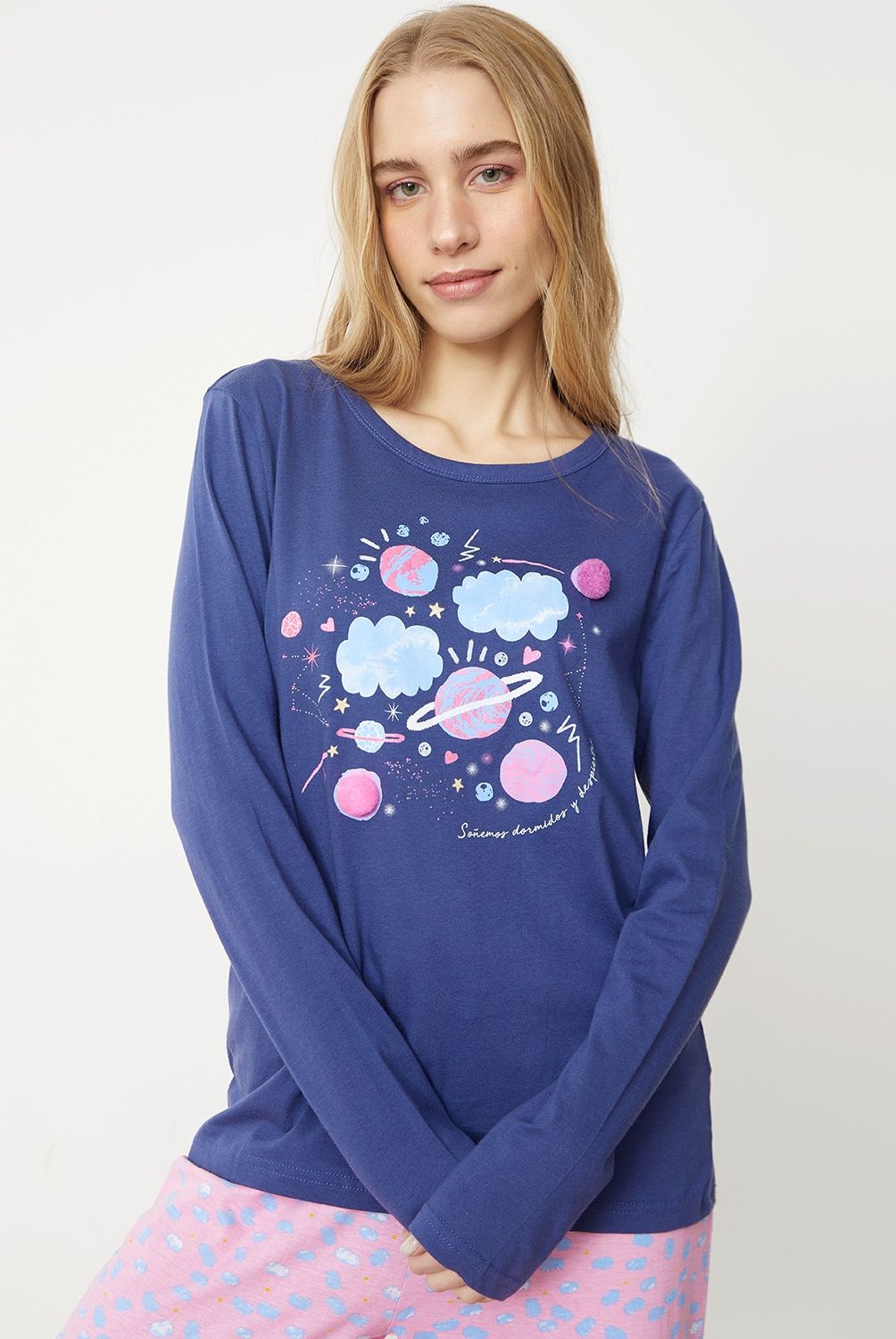 SYBILLA - Polera Pijama Mujer Sybilla