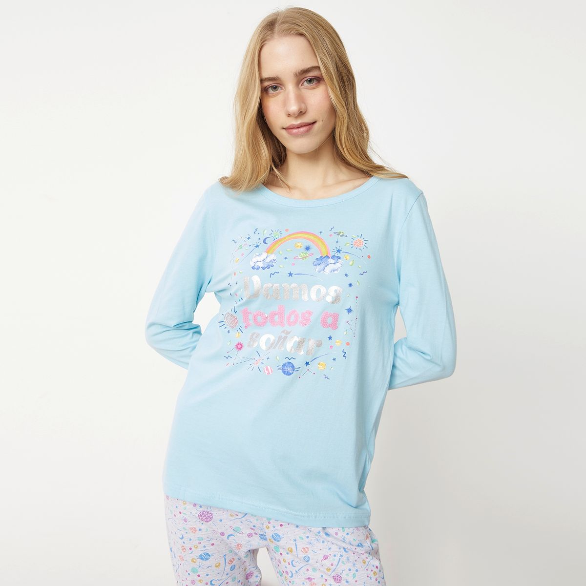 SYBILLA - Polera Pijama Mujer Sybilla