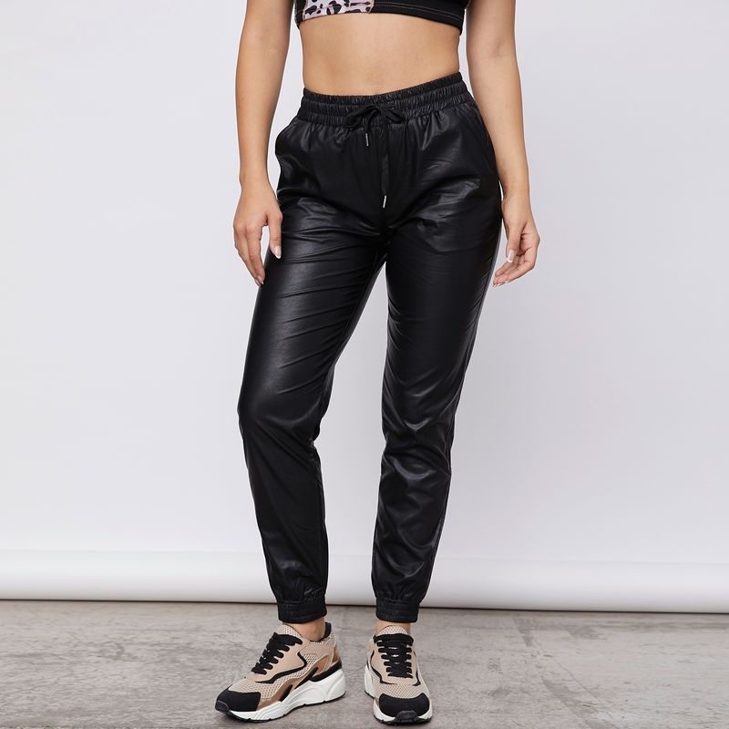 MOSSIMO - Mossimo Pantalón Jogger Tiro Alto Ecocuero Mujer