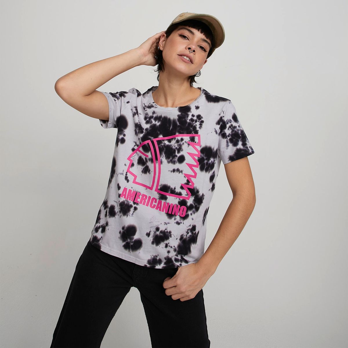 AMERICANINO - Americanino Polera Logo Manga Corta Algodón Mujer