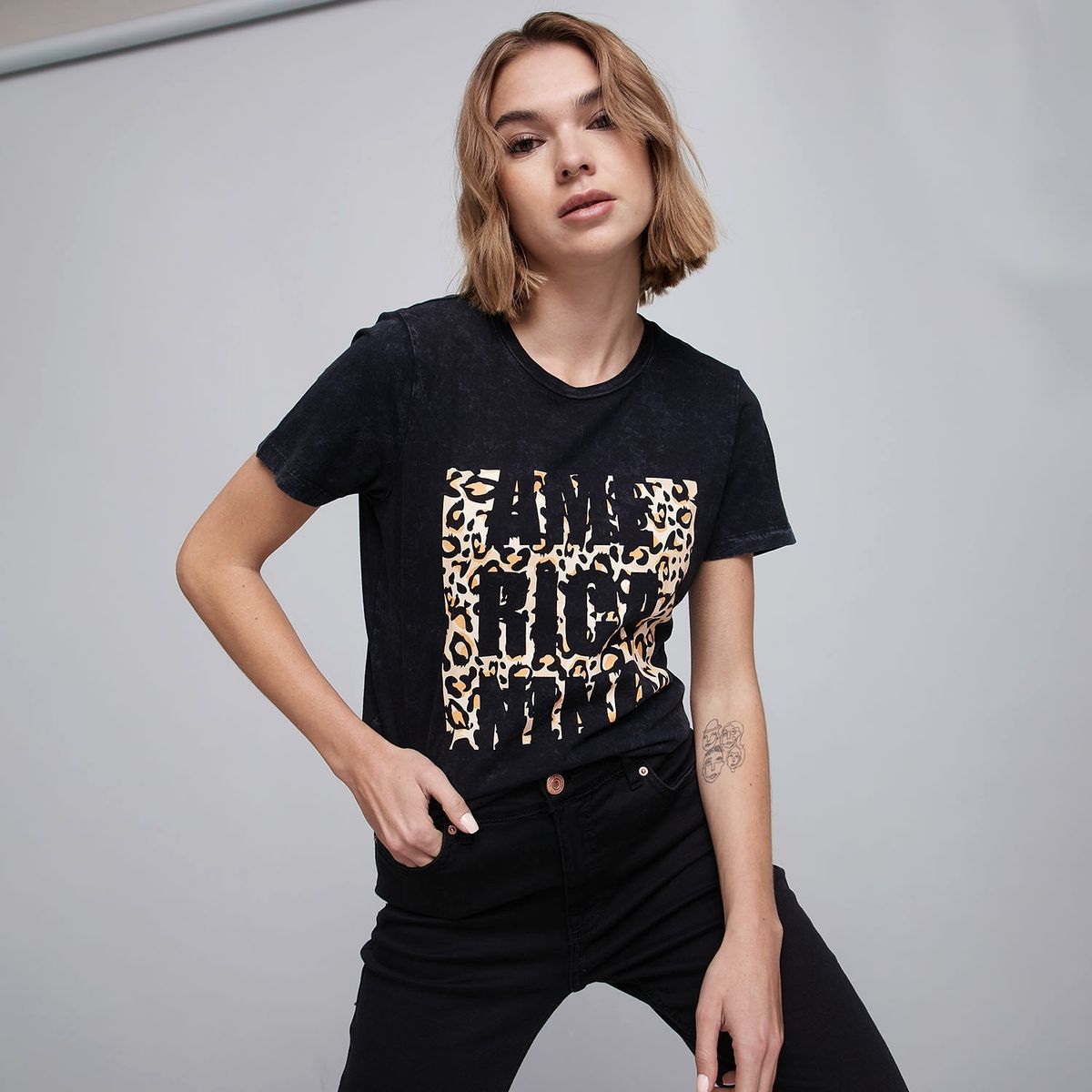 AMERICANINO - Americanino Polera Manga Corta Algodón Mujer