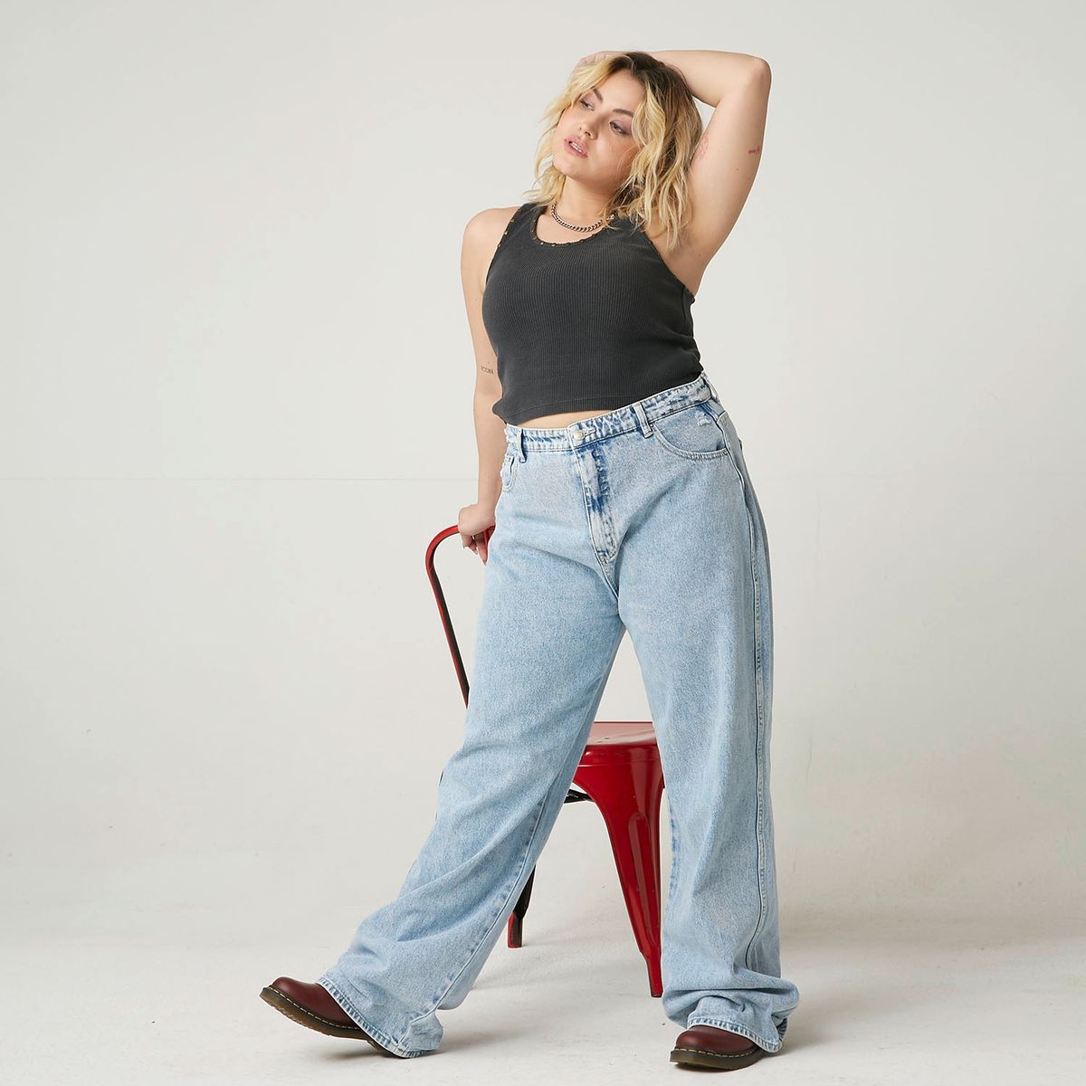 AMERICANINO - Jeans Slouchy Tiro Alto Mujer Americanino