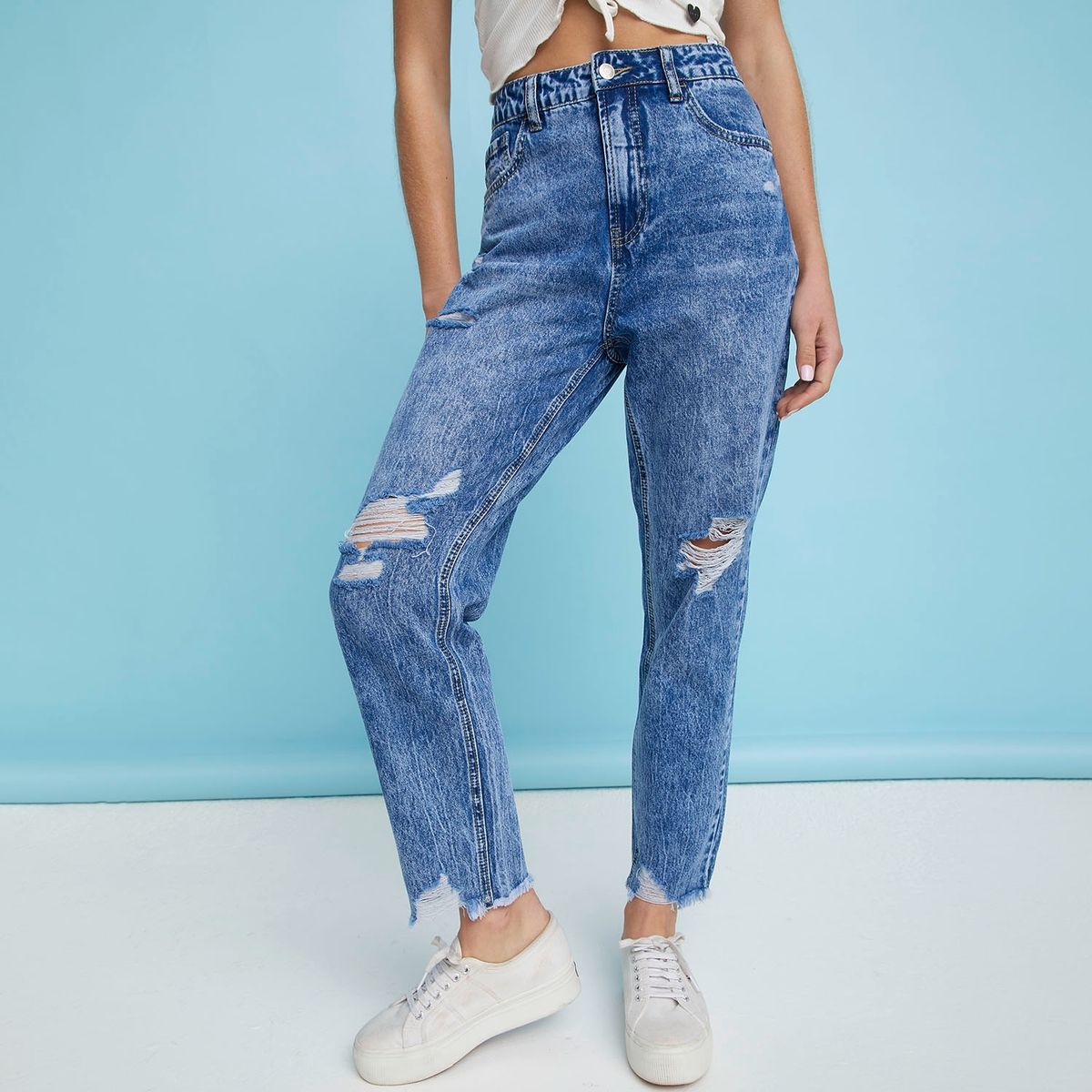 DOO AUSTRALIA - Doo Australia Jeans Mom Tiro Alto Algodón Mujer