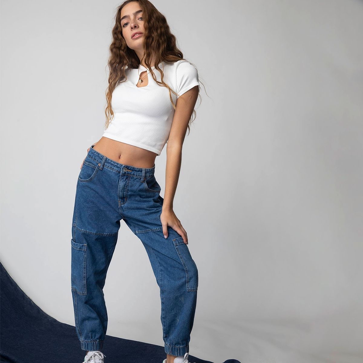 SYBILLA - Jeans Jogger Tiro Medio Mujer Sybilla