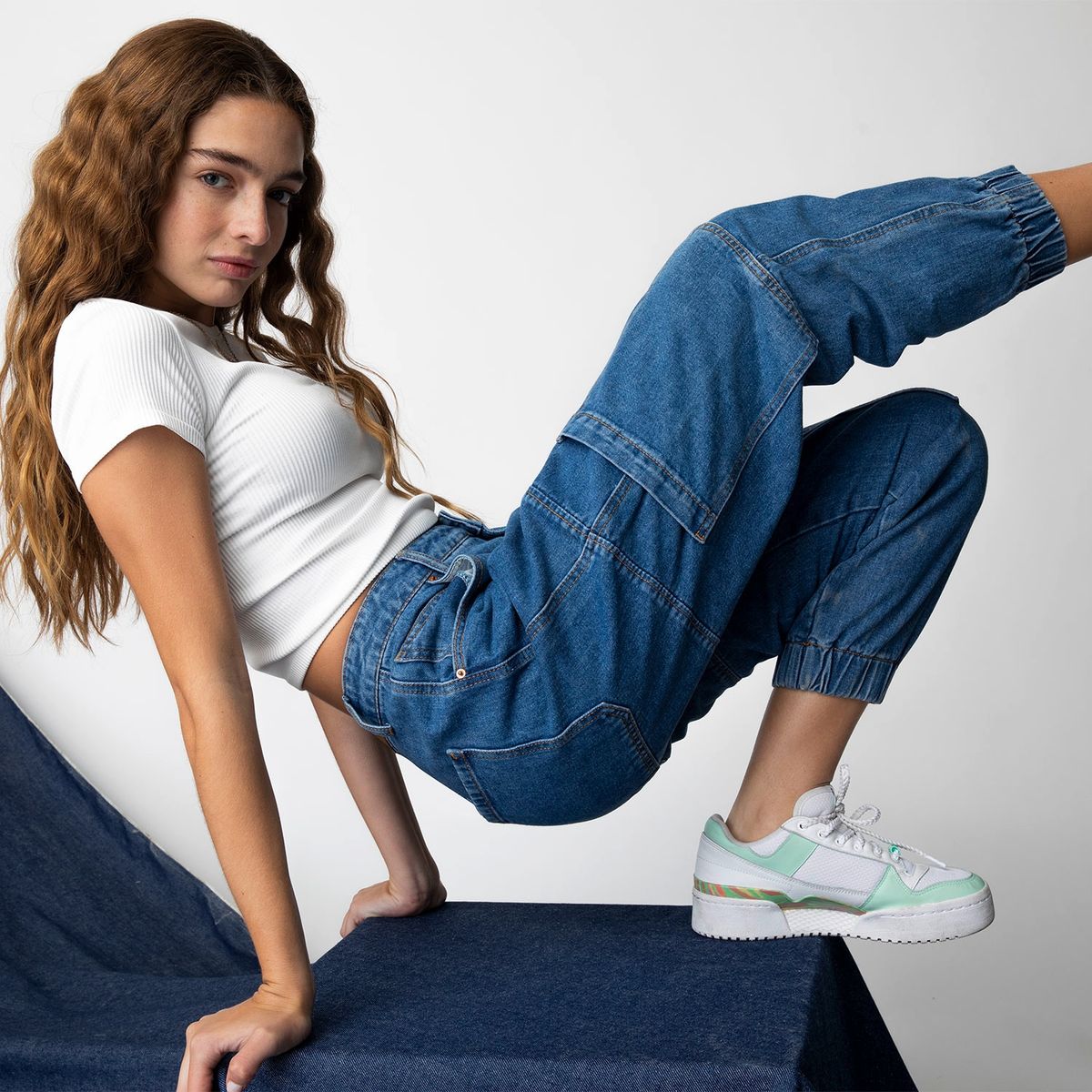 SYBILLA - Jeans Jogger Tiro Medio Mujer Sybilla