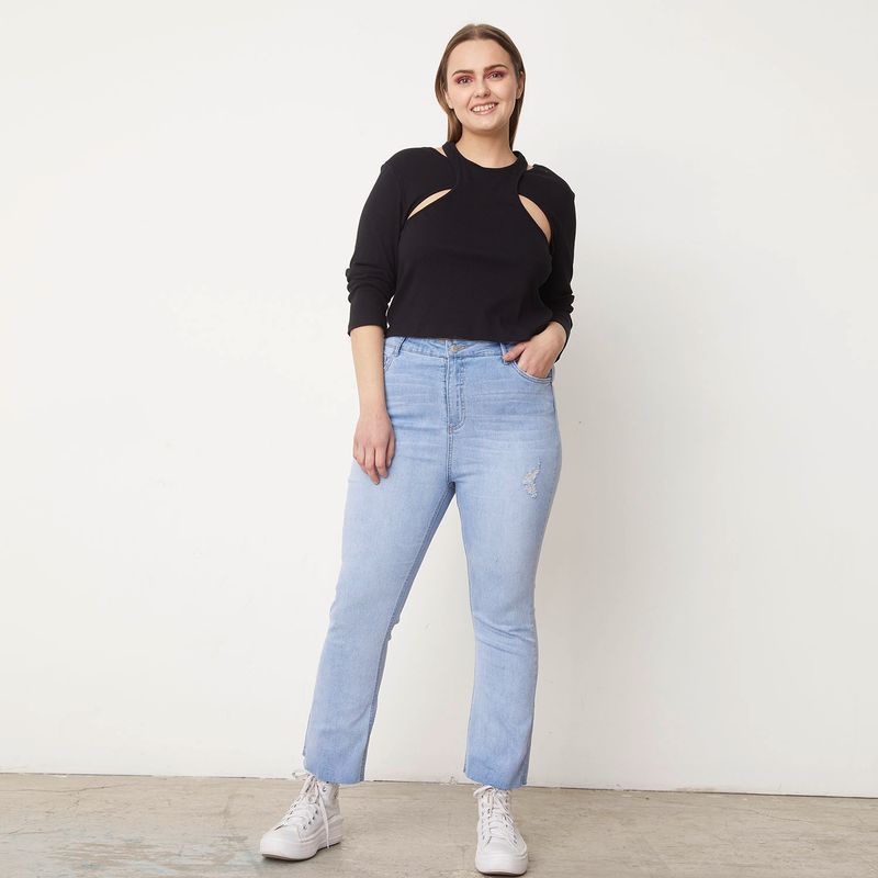 SYBILLA - Sybilla Jeans Flare Tiro Medio Algodón Mujer