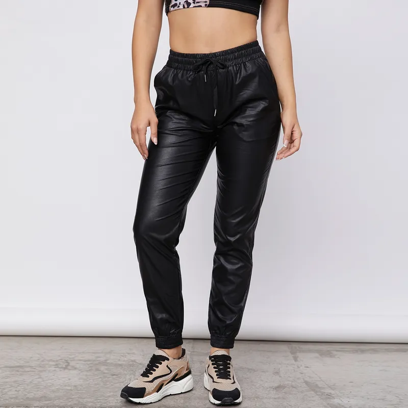 Simili Cuir Pantalon Jogger Cuero Mujer Pantalon Jogger Legging - Main Image