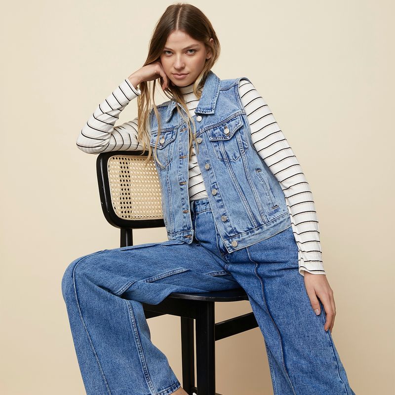 BASEMENT Basement Chaqueta Denim Sin Mangas Mujer