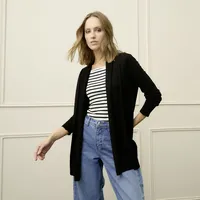 Chaleco Manga Larga Mujer Diseño Liso Casual