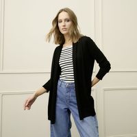 Chaleco Manga Larga Mujer Diseño Liso Casual