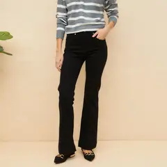 ELLE - Jeans Mujer Flare Tiro Alto Algodón
