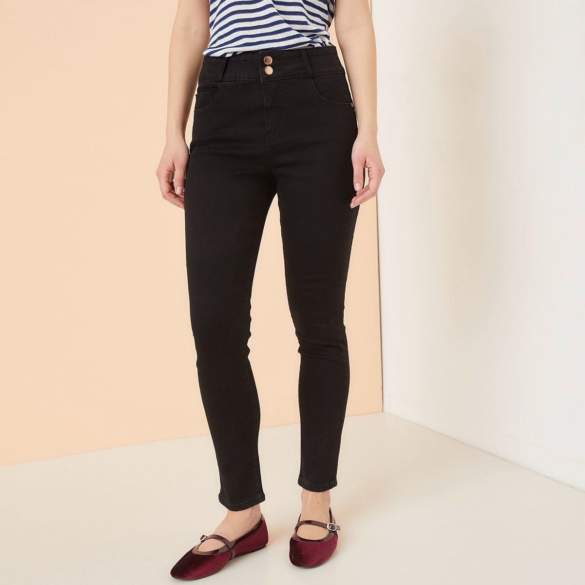 ELLE - Jeans Skinny Tiro Alto Mujer Elle