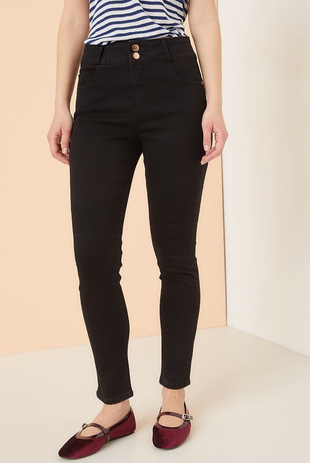ELLE - Jeans Skinny Tiro Alto Mujer Elle