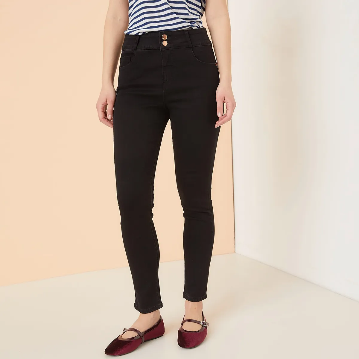 ELLE - Jeans Skinny Tiro Alto Mujer Elle