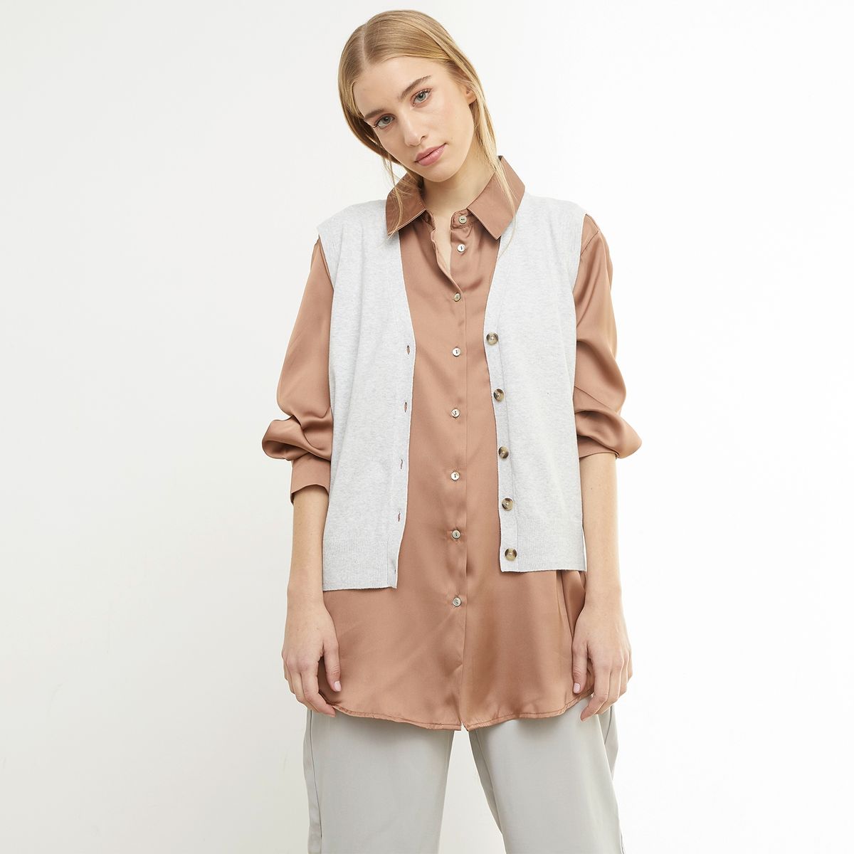 UNIVERSITY CLUB - University Club Chaleco Sin Mangas Algodón Mujer