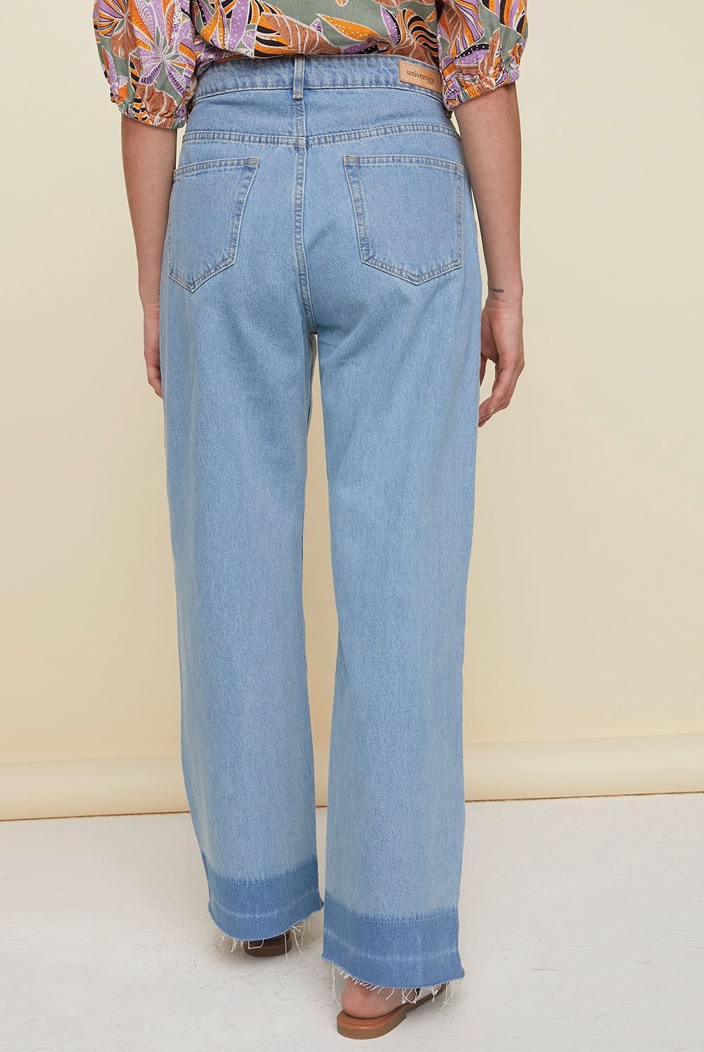 UNIVERSITY CLUB - University Club Jeans Wide Leg Tiro Medio Mujer