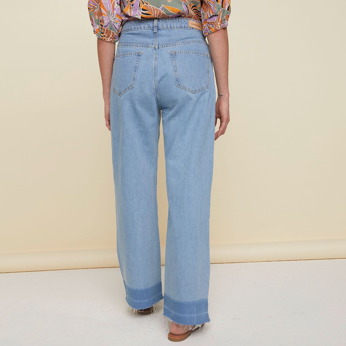 UNIVERSITY CLUB - University Club Jeans Wide Leg Tiro Medio Mujer