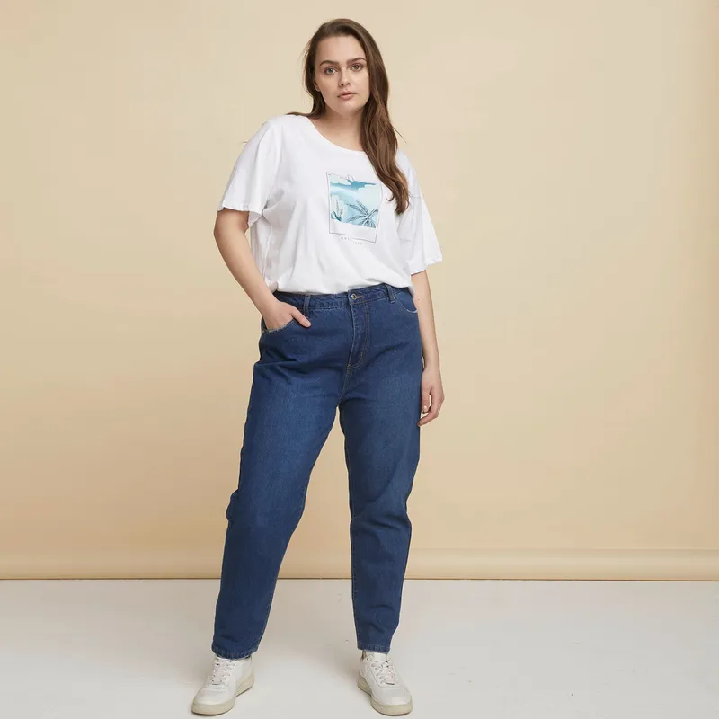 UNIVERSITY CLUB - Jeans Mom Tiro Alto Mujer University Club