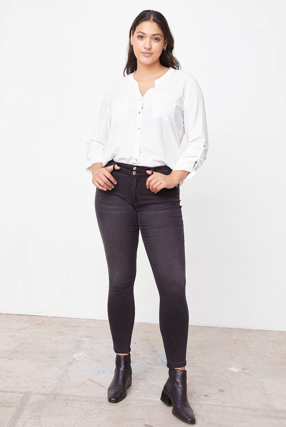 APOLOGY - Jeans Apology Skinny Tiro Medio Mujer Algodón Elástico