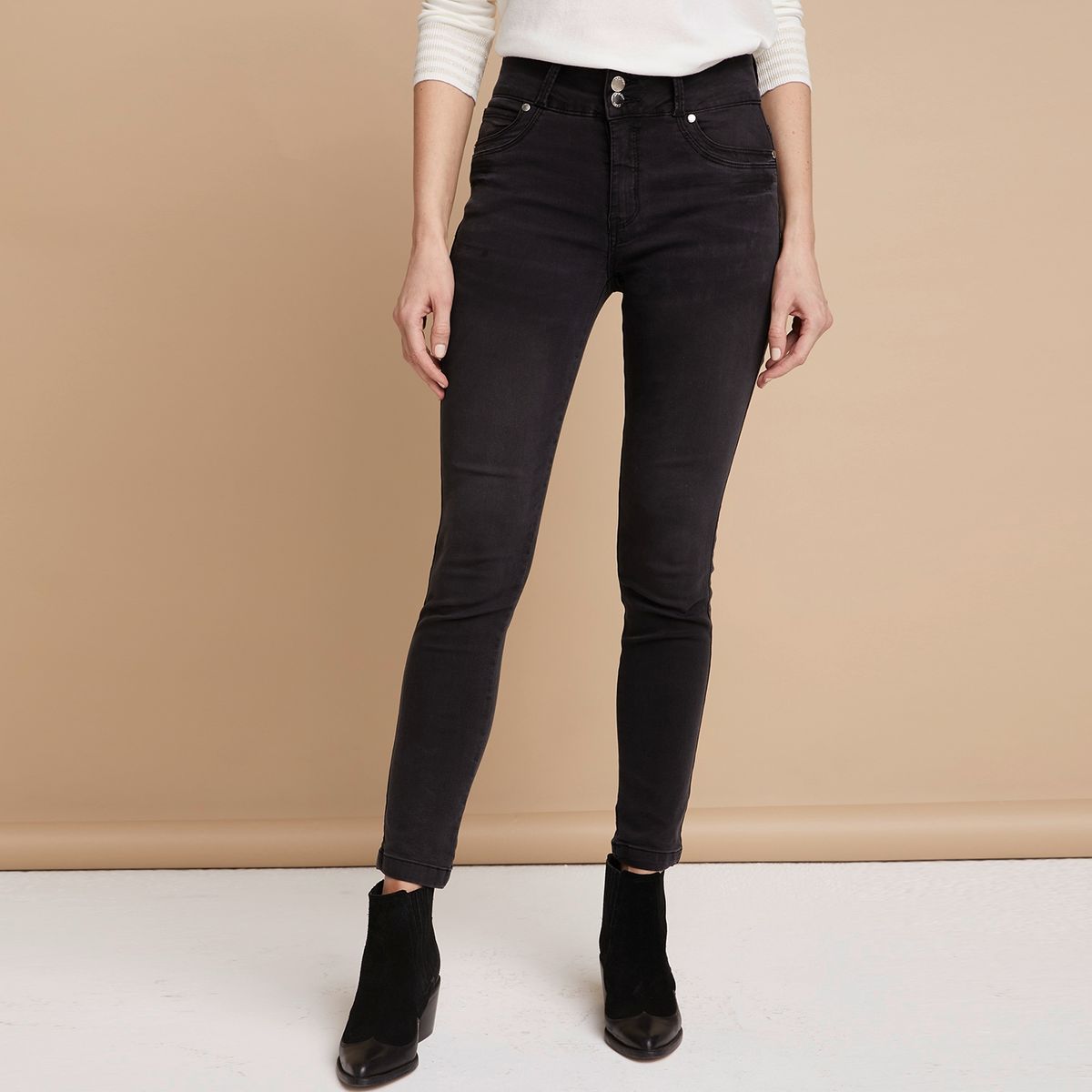 APOLOGY - Jeans Apology Skinny Tiro Medio Mujer Algodón Elástico