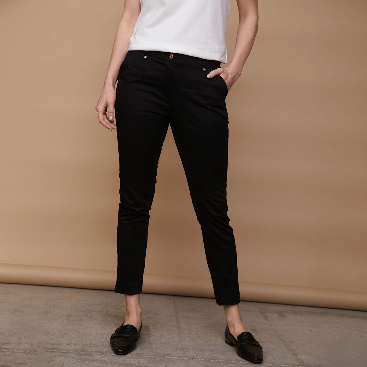 S COCCI - Stefano Cocci Pantalón Straight Tiro Alto Mujer