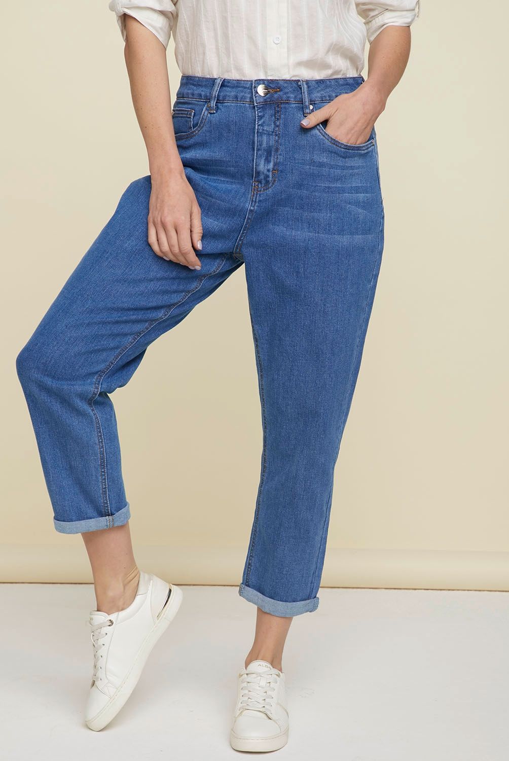NEWPORT - Jeans Mom Tiro Alto Mujer Newport