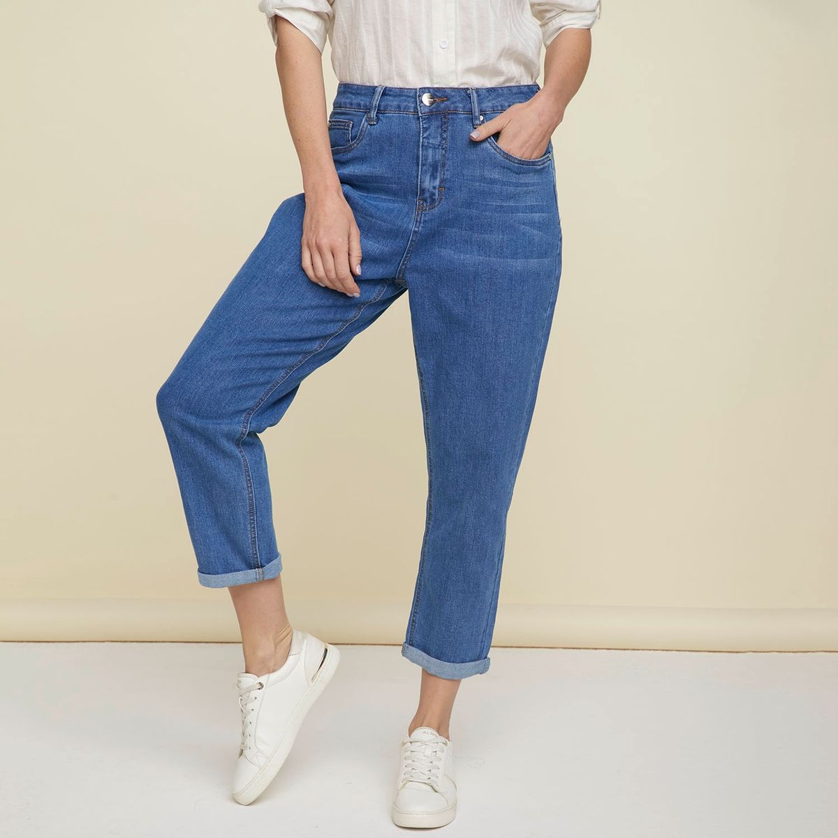 NEWPORT - Jeans Mom Tiro Alto Mujer Newport