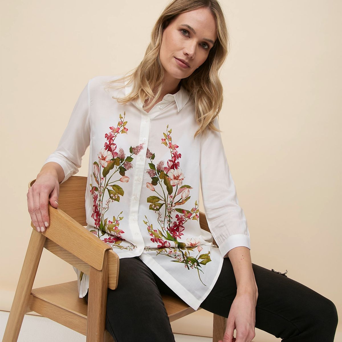 ELLE - Elle Blusa Manga Algodón Mujer