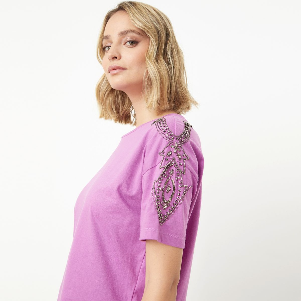 BASEMENT - Basement Polera Manga Corta Algodón Mujer