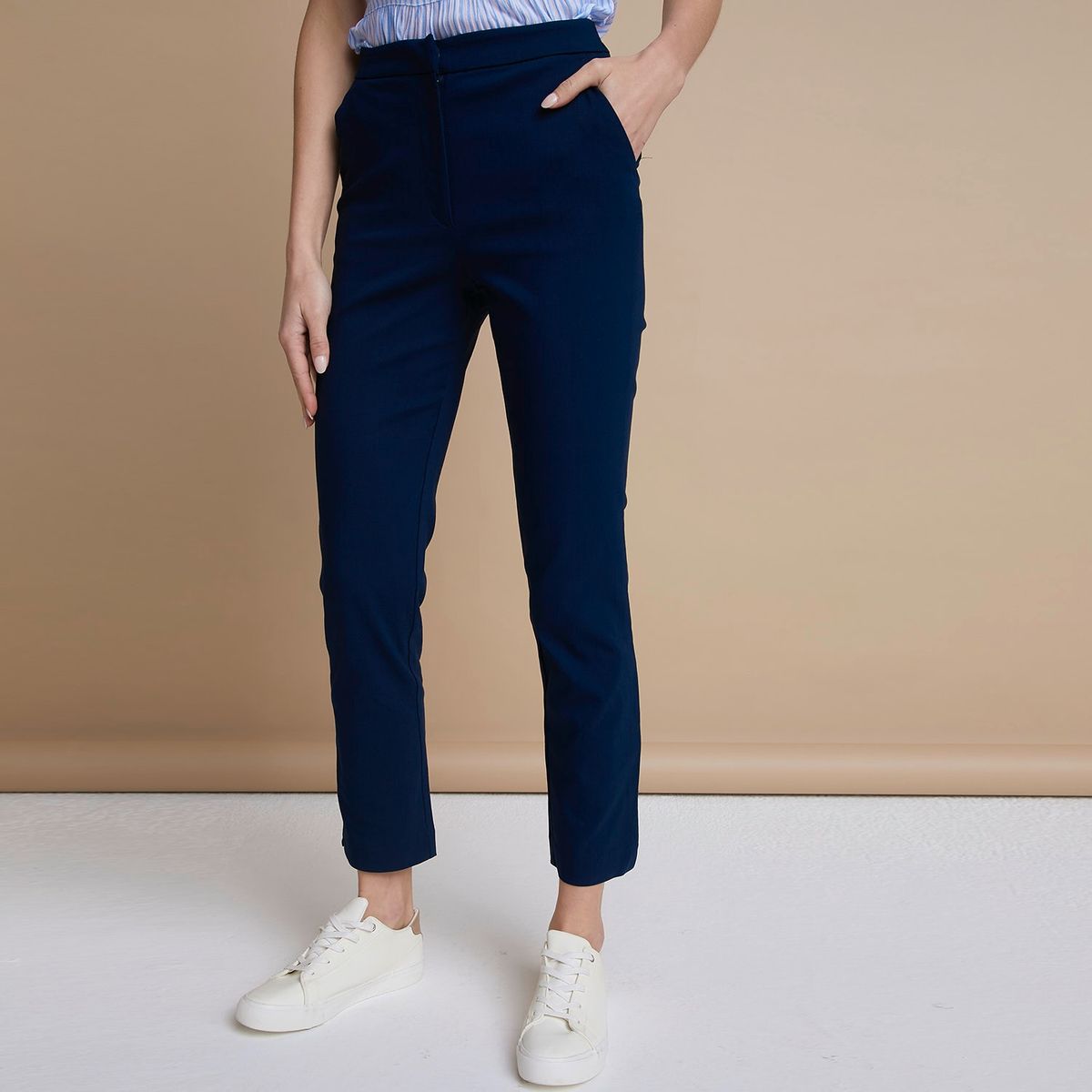 UNIVERSITY CLUB - University Club Pantalon Wide Leg Tiro Alto Mujer