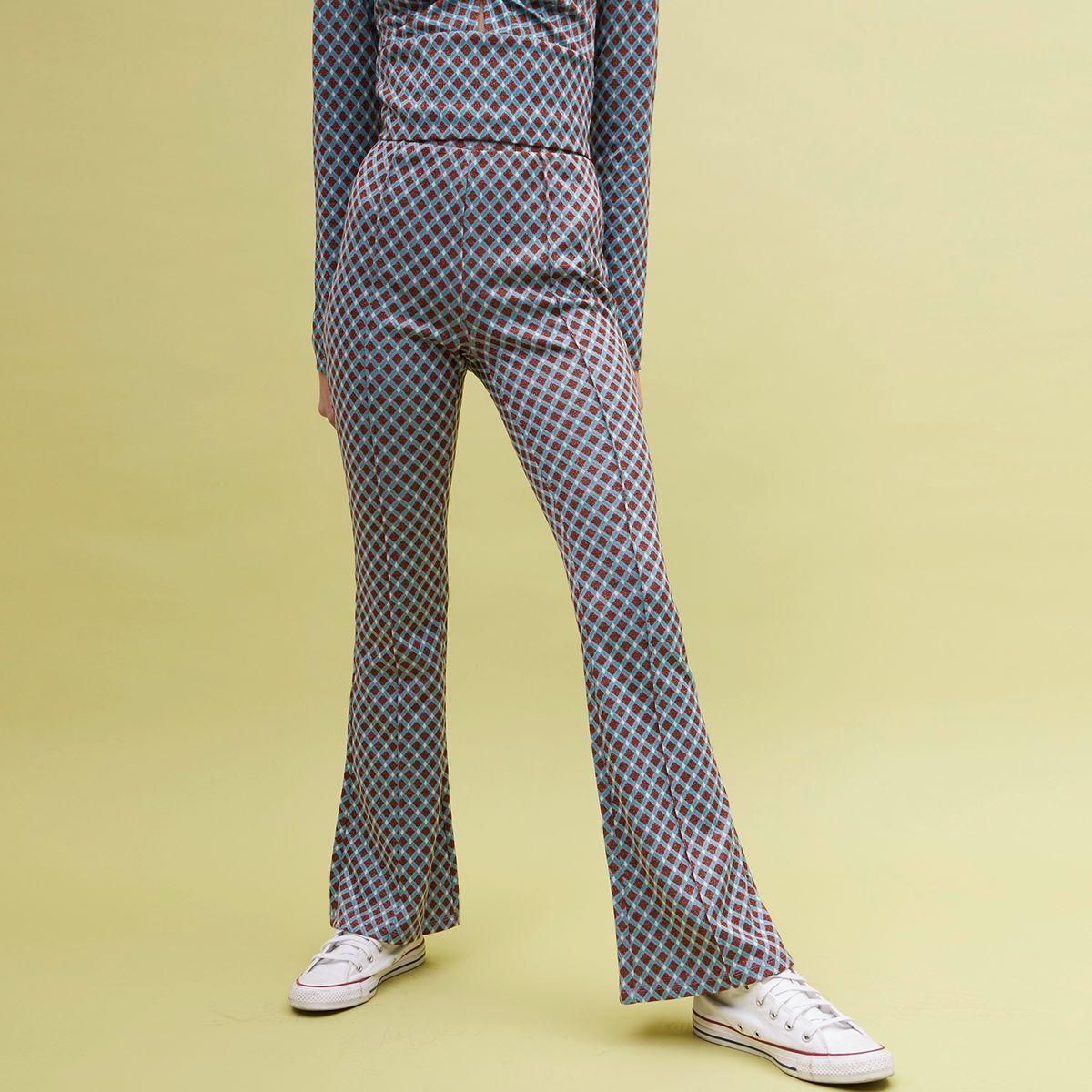 SYBILLA - Pantalón Flare Tiro Alto Mujer Sybilla