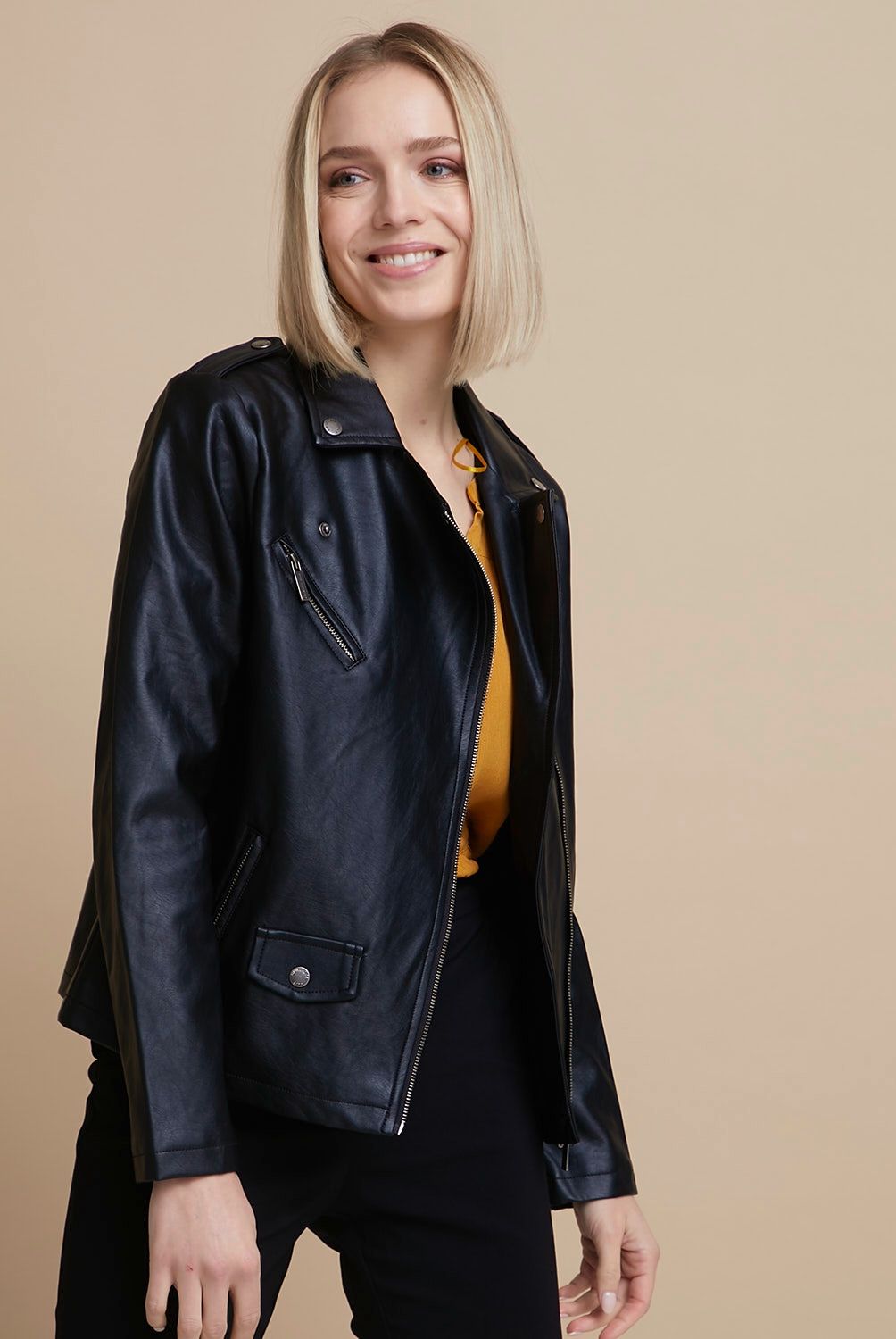 University Club - University Club Chaqueta Efecto Cuero Mujer