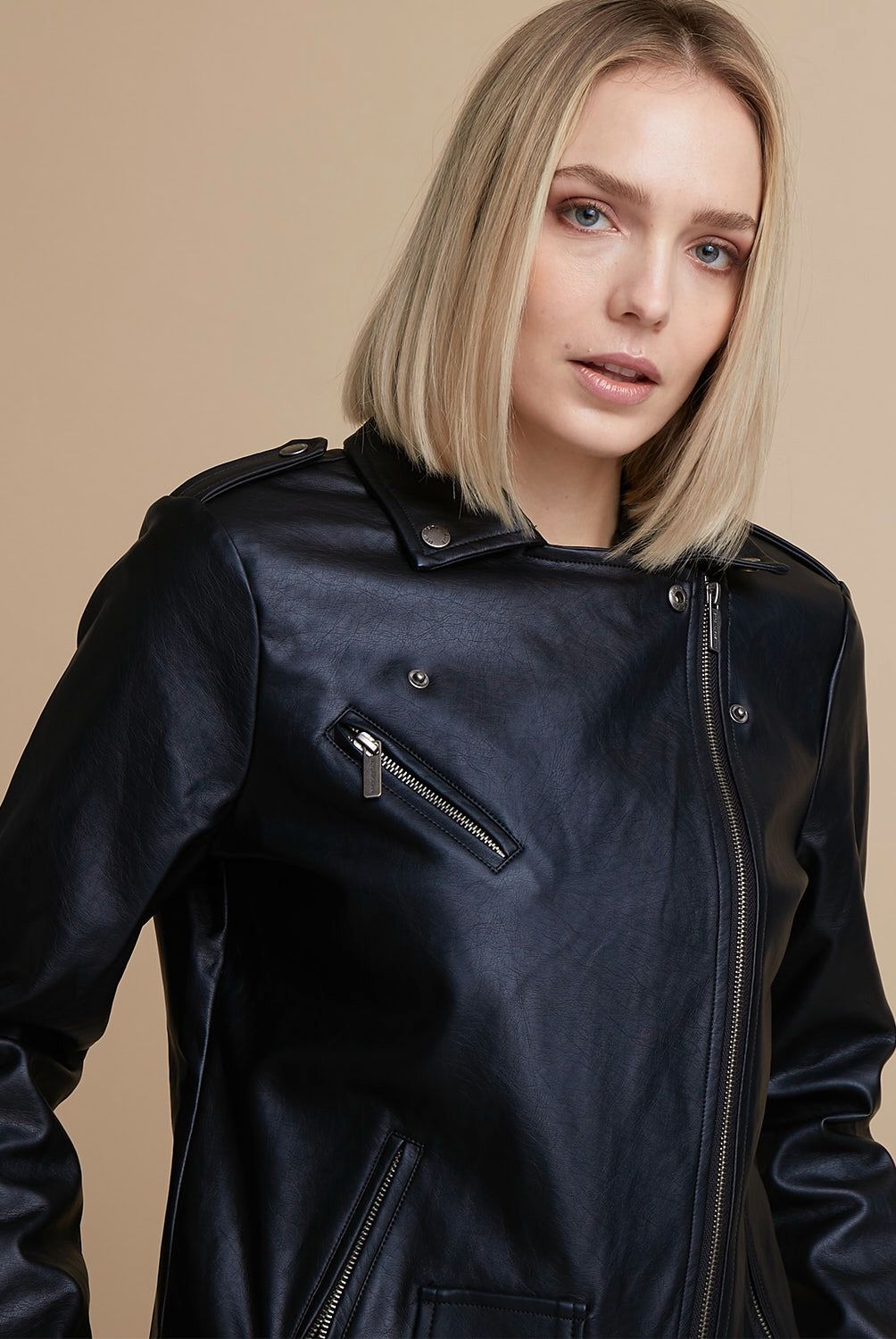 University Club - University Club Chaqueta Efecto Cuero Mujer