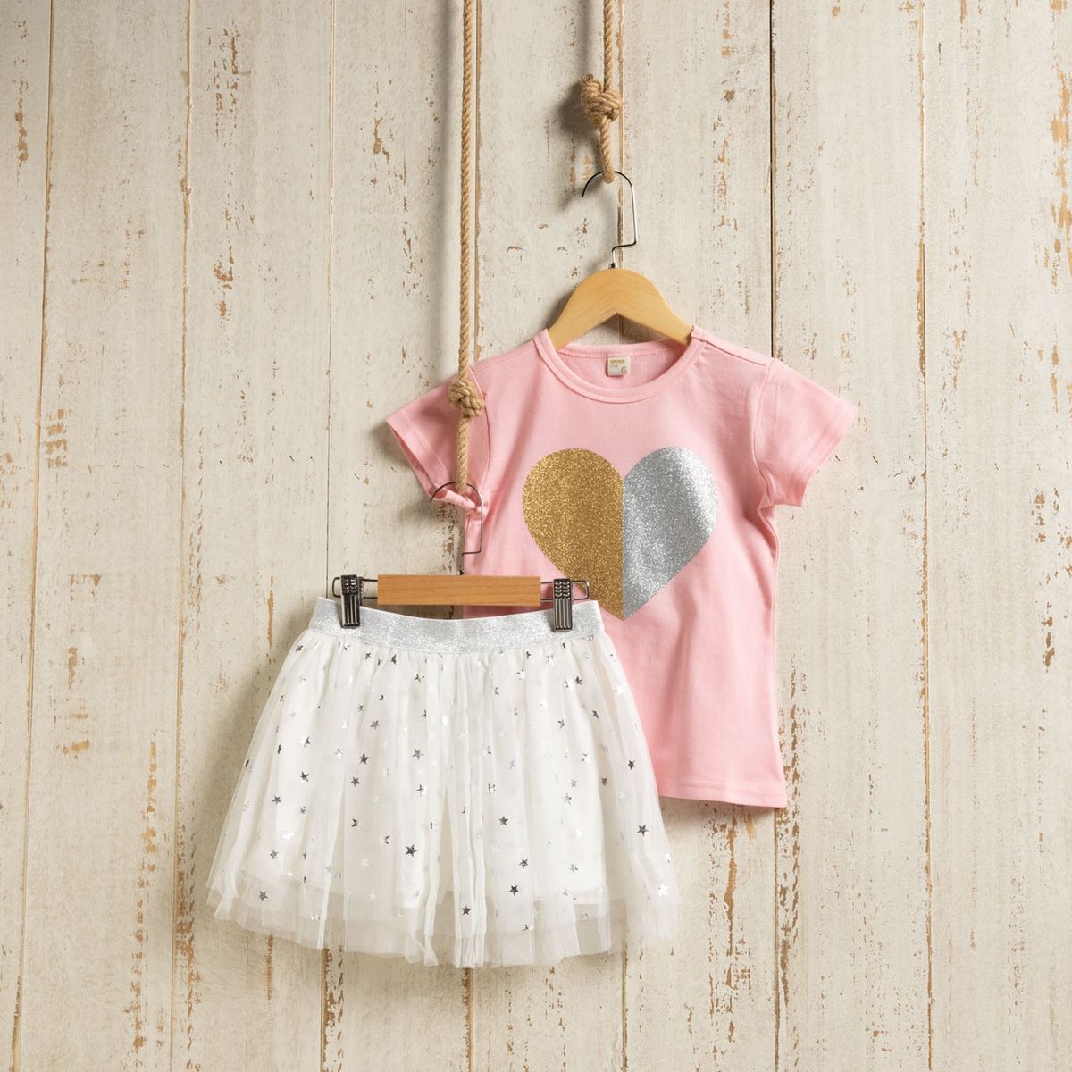 YAMP - Yamp Conjunto 2 Piezas Polera + Falda Tul Tutú Niña