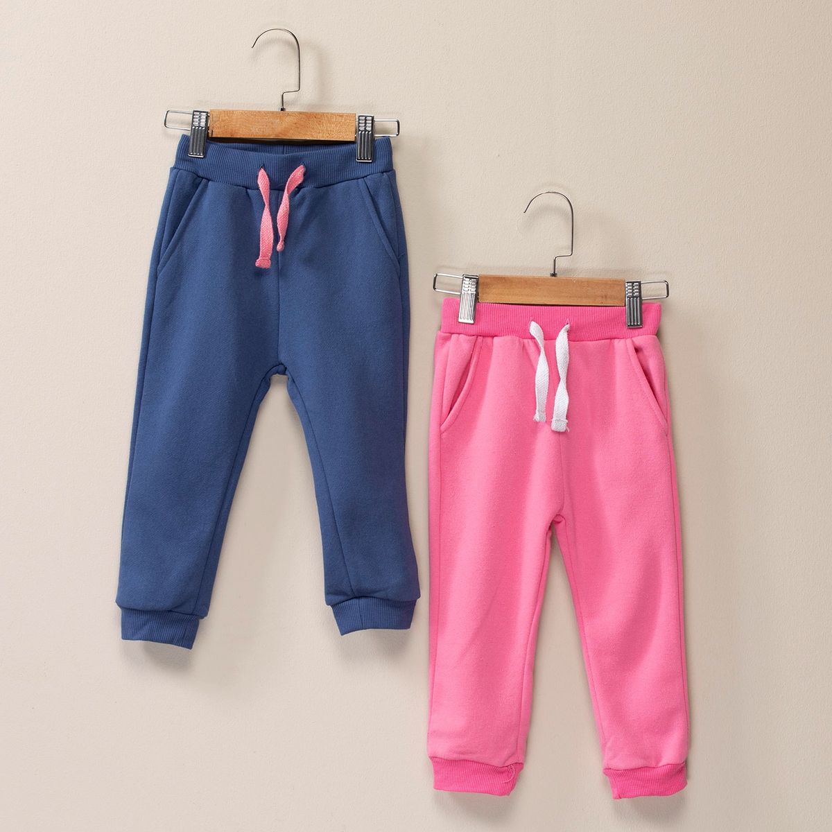 YAMP - Yamp Pantalón De Buzo Pack De 2 Unidades Cintura Elásticada Bebé Niña Algodón Afranelado