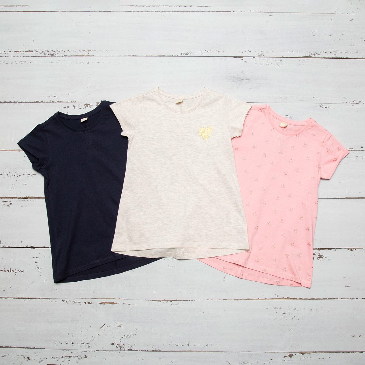 YAMP - Yamp Polera Niña Pack De 3 Unidades Algodón Manga Corta