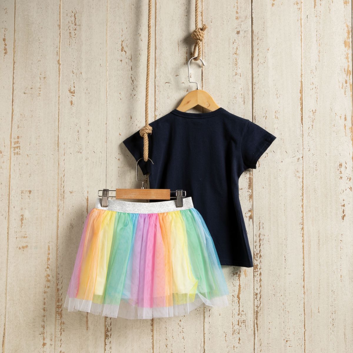 YAMP - Yamp Conjunto 2 Piezas Polera + Falda Tul Tutú Niña