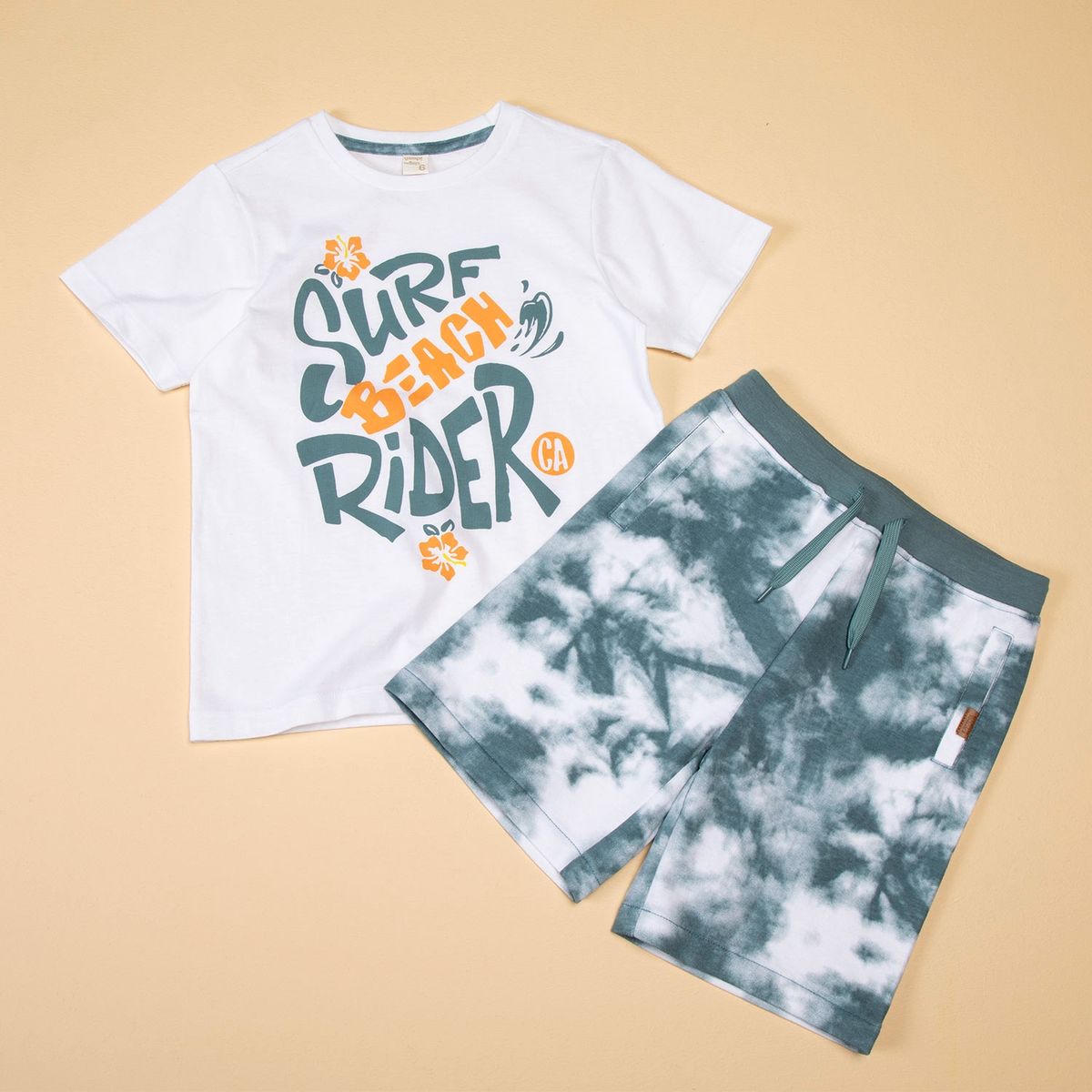 YAMP - Yamp Conjunto Niño Short De Buzo + Polera Manga Corta Algodón 2 Piezas