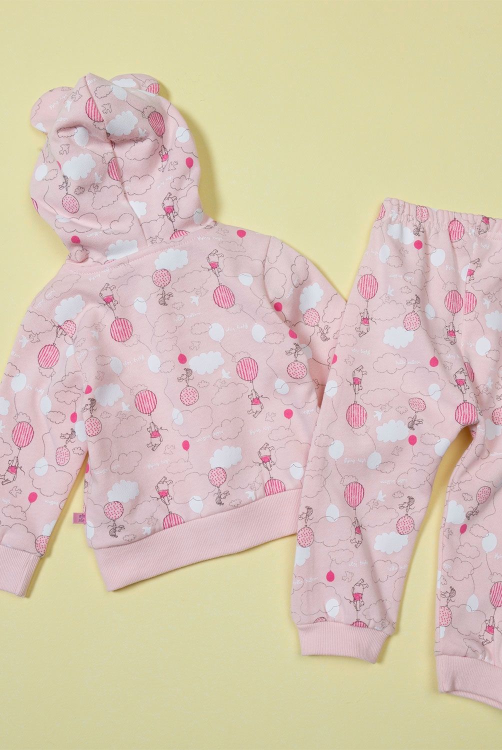 WINNIE THE POOH - Winnie The Pooh Conjunto Polerón + Pantalón De Buzo Bebé Niña Algodón Afranelado