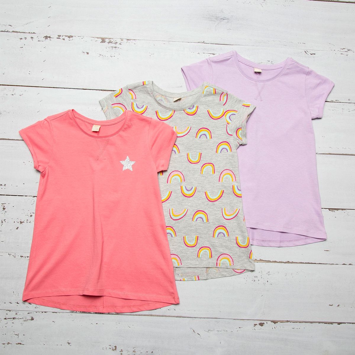 YAMP - Yamp Polera Pack De 3 Unidades Manga Corta Niña Algodón