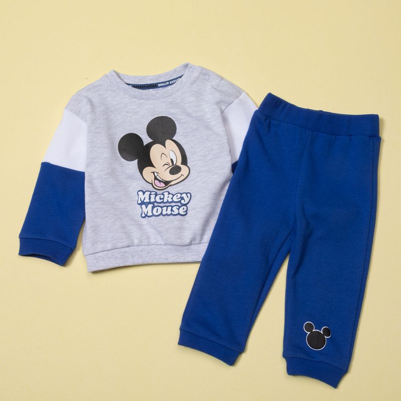 STD CHARACTERS - Conjunto Buzo Polerón + Pantalón De Buzo Mickey Bebé Niño Algodón Afranelado 2 Piezas