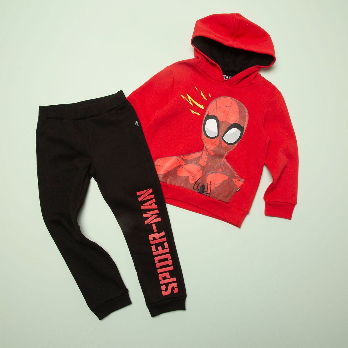 MARVEL - Conjunto Buzo Polerón + Pantalón De Buzo Spiderman Niño Algodón 2 Piezas