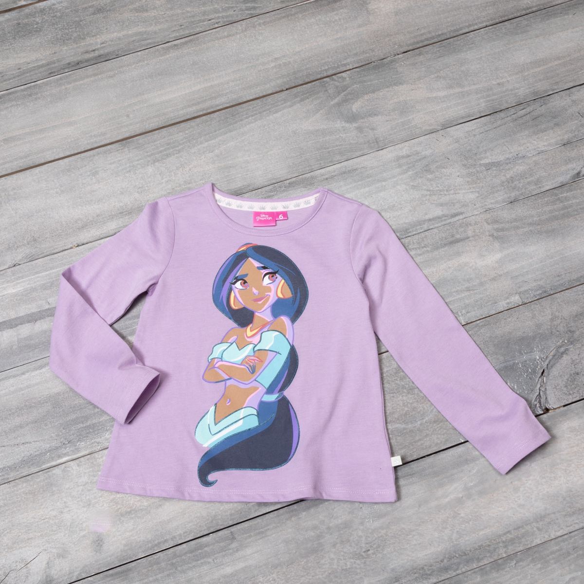 PRINCESAS - Polera Princesas Manga Larga Niña Algodón