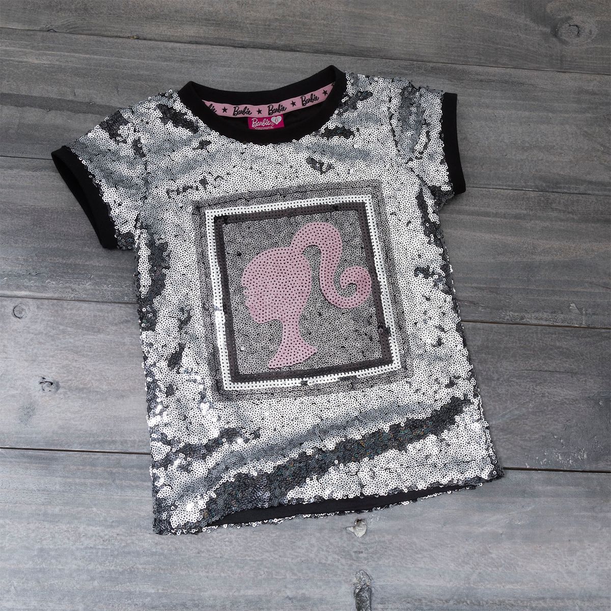 BARBIE - Polera Barbie Manga Corta Niña